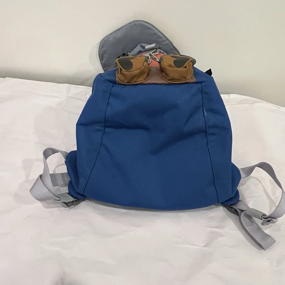 LL BEAN Kids Teddy Bear Backpack Blue Daycare Pre-K‎ Camp Toddler Boy Girl, EUC